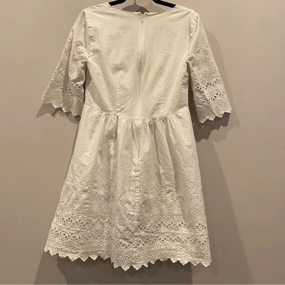 MADEWELL White Eyelet Lattice Dress Size 2 - Picture 5 of 9